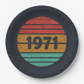 Geboren in 1971 op leeftijd papieren bordje (Voorkant)