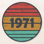 Geboren in 1971 op  leeftijd ronde kartonnen onderzetter (Voorkant)