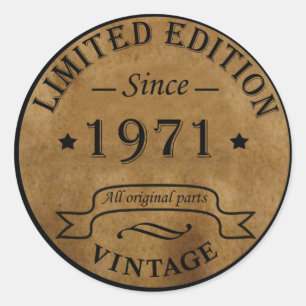 Geboren in 1971 op leeftijd ronde sticker