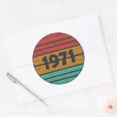 Geboren in 1971 op  leeftijd ronde sticker (Envelop)