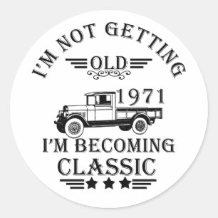 Geboren in 1971 verjaardag ronde sticker