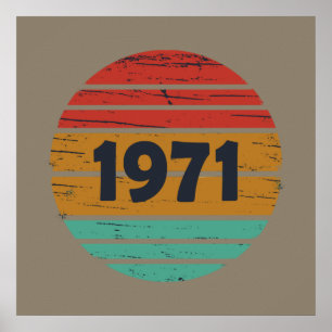 Geboren in 1971 verjaardag vintage poster