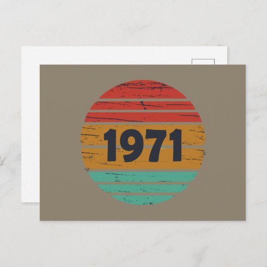 Geboren in 1971 verjaardagscadeau feestdagenkaart (Voorkant / Achterkant)