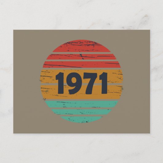 Geboren in 1971 verjaardagscadeau feestdagenkaart (Voorkant)