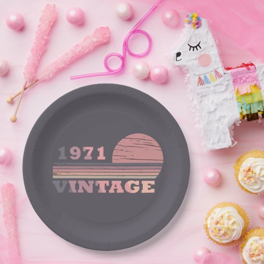 Geboren in 1971  verjaardagscadeau papieren bordje (Feest)