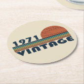 Geboren in 1971  verjaardagscadeau ronde kartonnen onderzetter (Gebogen)