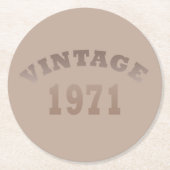 Geboren in 1971  verjaardagscadeau ronde kartonnen onderzetter (Voorkant)