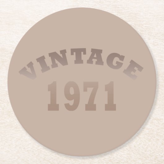 Geboren in 1971  verjaardagscadeau ronde kartonnen onderzetter (Voorkant)