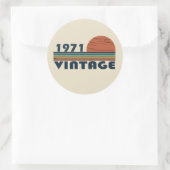 Geboren in 1971  verjaardagscadeau ronde sticker (Tas)