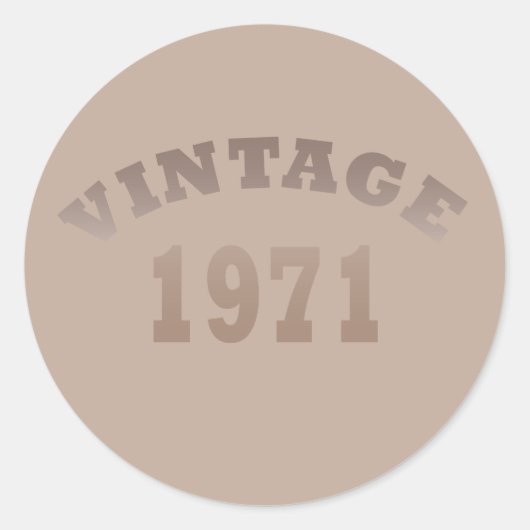 Geboren in 1971  verjaardagscadeau ronde sticker (Voorkant)