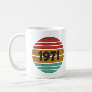 Geboren in 1971 vintage verjaardagscadeau koffiemok