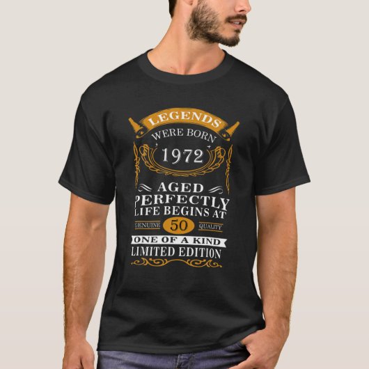 Geboren in 1972,  50e verjaardag. t-shirt (Voorkant)