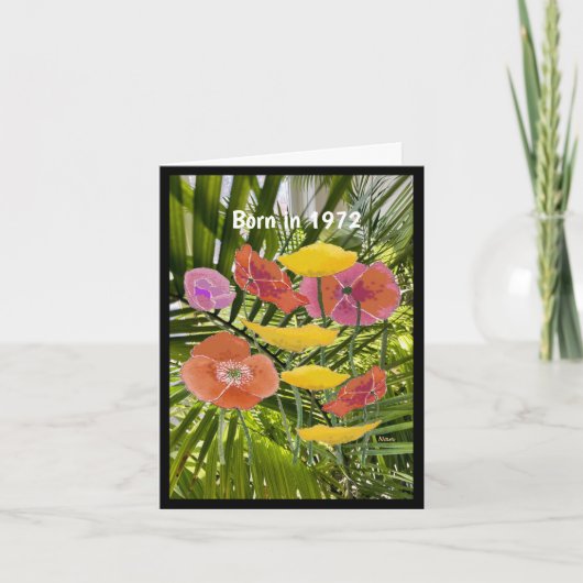 Geboren in 1972, Birthday Fun Facts Kaart (Voorkant)