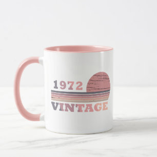 Geboren in 1972 elegante moderne vintage verjaarda mok