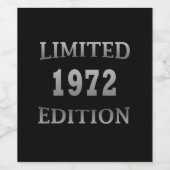 geboren in 1972 limited edition verjaardag wijn etiket (Enkel label)