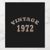 Geboren in 1972 op  verjaardag wijn etiket (Enkel label)