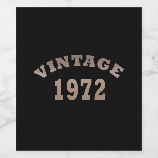 Geboren in 1972 op  verjaardag wijn etiket (Enkel label)