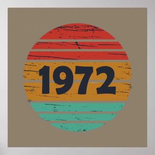 geboren in 1972  verjaardag poster (Voorkant)