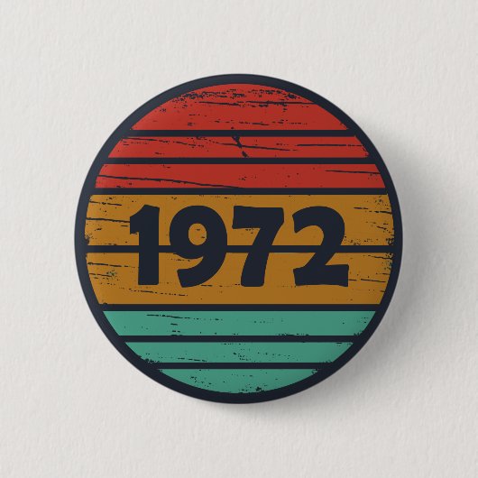 geboren in 1972  verjaardag ronde button 5,7 cm (Voorkant)