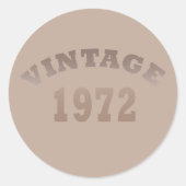 geboren in 1972  verjaardag ronde sticker (Voorkant)