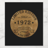 geboren in 1972  verjaardag wijn etiket (Enkel label)