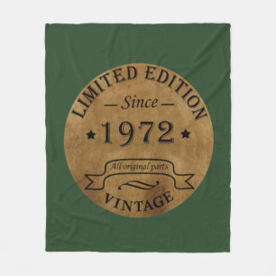 Geboren in 1972 verjaardagscadeau fleece deken