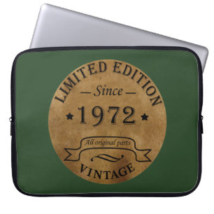 Geboren in 1972 verjaardagscadeau laptop sleeve