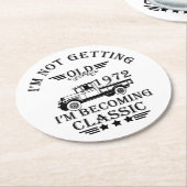 geboren in 1972  verjaardagscadeau mannen cadeau ronde kartonnen onderzetter (Gebogen)