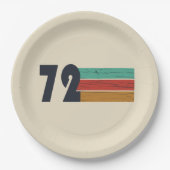 Geboren in 1972  verjaardagscadeau papieren bordje (Voorkant)