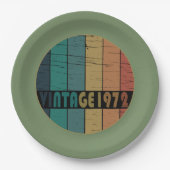 Geboren in 1972 verjaardagscadeau papieren bordje (Voorkant)