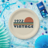 Geboren in 1972 verjaardagscadeau papieren bordje (Feest)