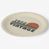 Geboren in 1972  verjaardagscadeau papieren bordje (Gekanteld)