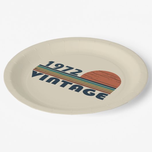 Geboren in 1972 verjaardagscadeau papieren bordje (Gekanteld)