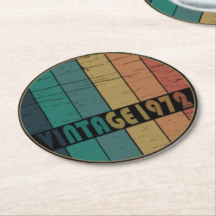 Geboren in 1972  verjaardagscadeau ronde kartonnen onderzetter