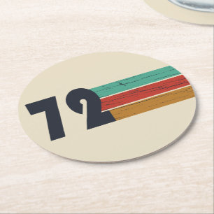 Geboren in 1972  verjaardagscadeau ronde kartonnen onderzetter