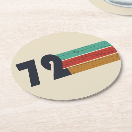 Geboren in 1972  verjaardagscadeau ronde kartonnen onderzetter (Gebogen)