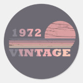 Geboren in 1972 verjaardagscadeau ronde sticker (Voorkant)