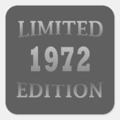 geboren in 1972 verjaardagsverjaardag vierkante sticker (Voorkant)