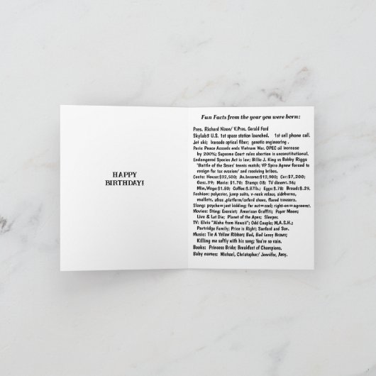 Geboren in 1973 kaart (Binnen)