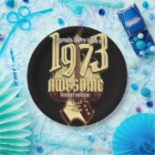 geboren in 1973 op rotsen papieren bordje (Feest)