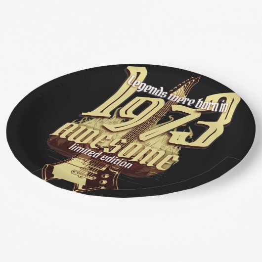 geboren in 1973 op rotsen papieren bordje (Gekanteld)