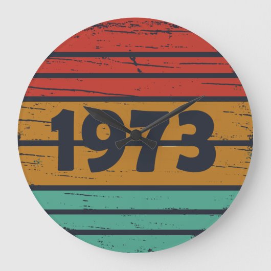 Geboren in 1973  verjaardagscadeau grote klok (Voorkant)