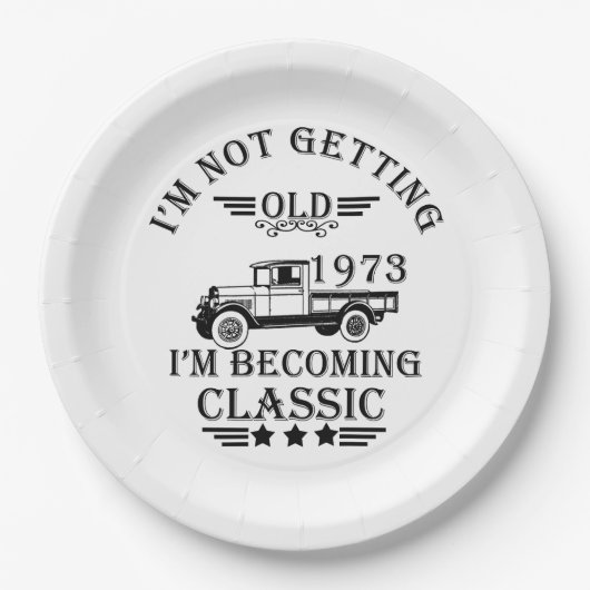 geboren in 1973  verjaardagscadeau mannen cadeau papieren bordje (Voorkant)