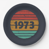 Geboren in 1973  verjaardagscadeau papieren bordje (Voorkant)