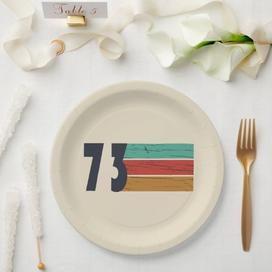 Geboren in 1973  verjaardagscadeau papieren bordje (Huwelijk)