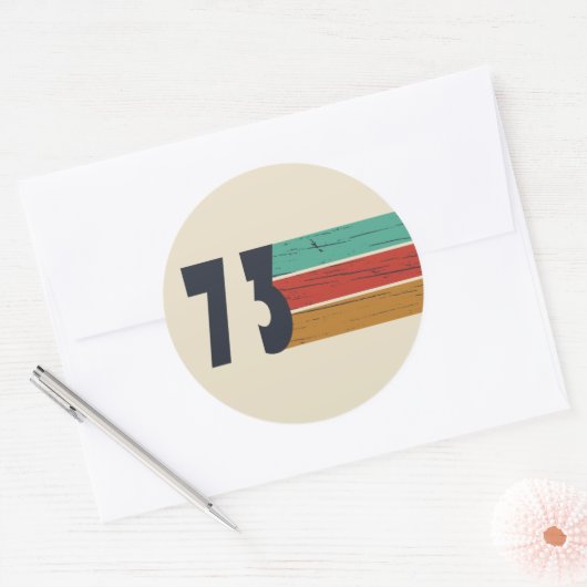 Geboren in 1973  verjaardagscadeau ronde sticker (Envelop)