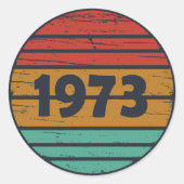 Geboren in 1973  verjaardagscadeau ronde sticker (Voorkant)