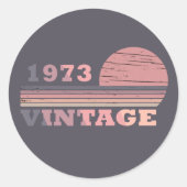 Geboren in 1973  verjaardagscadeau ronde sticker (Voorkant)