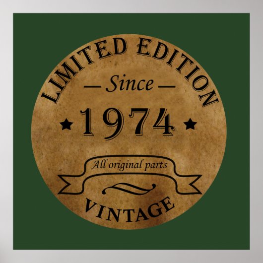 Geboren in 1974 49e verjaardag poster (Voorkant)