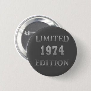 Geboren in 1974 49ste verjaardag ronde button 5,7 cm